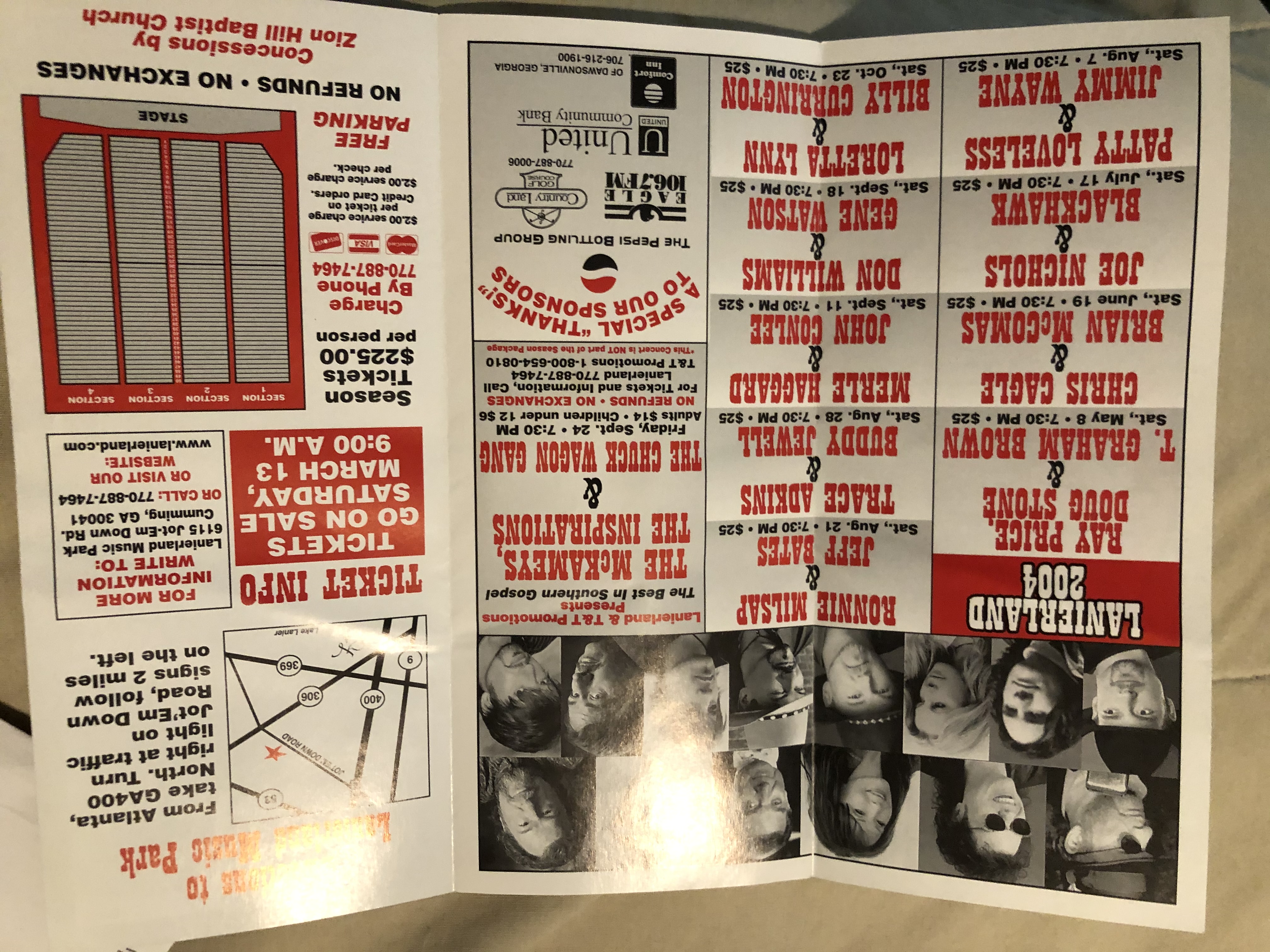 Lanierland Music Park 2004 concert program